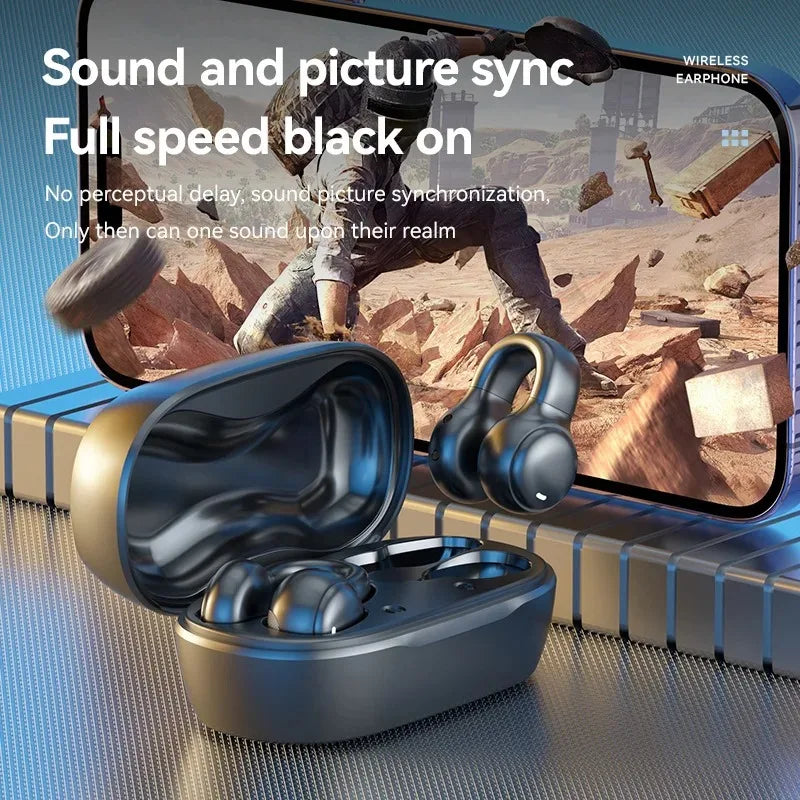 Bone Conduction Bluetooth Wireless Earbuds TWS Stereo Sports Headphones with Noise Cancelling Microphone for Daily Use