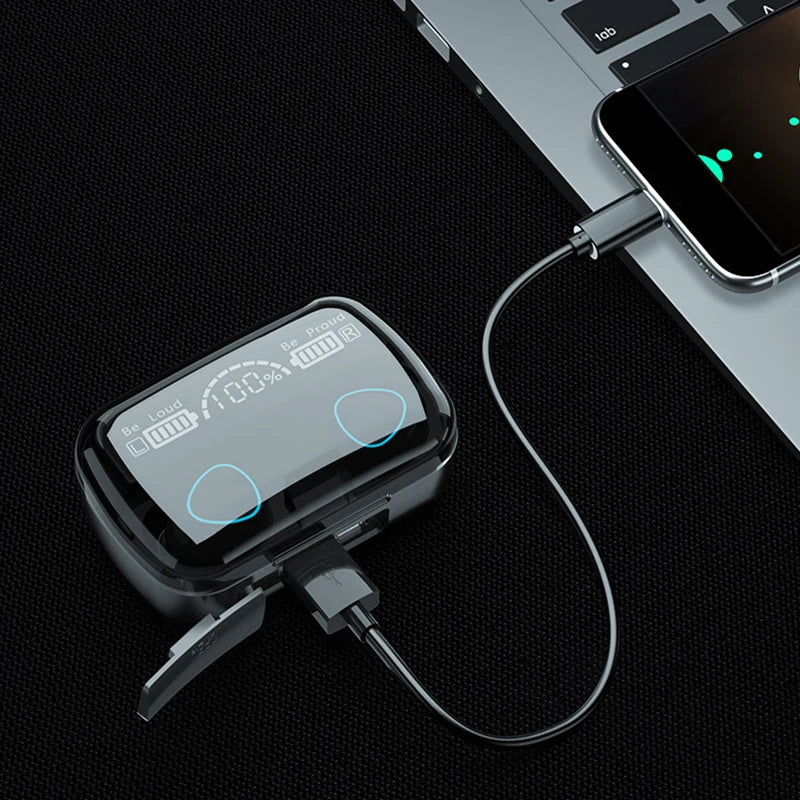 M10 TWS Earphones Bluetooth Headphones Wireless Headsets In-ear Earbuds Stereo 9D Hifi Sound With Mic 3500mAh Sport Buds