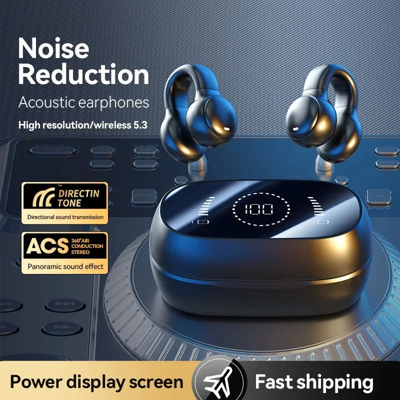 Bone Conduction Bluetooth Wireless Earbuds TWS Stereo Sports Headphones with Noise Cancelling Microphone for Daily Use