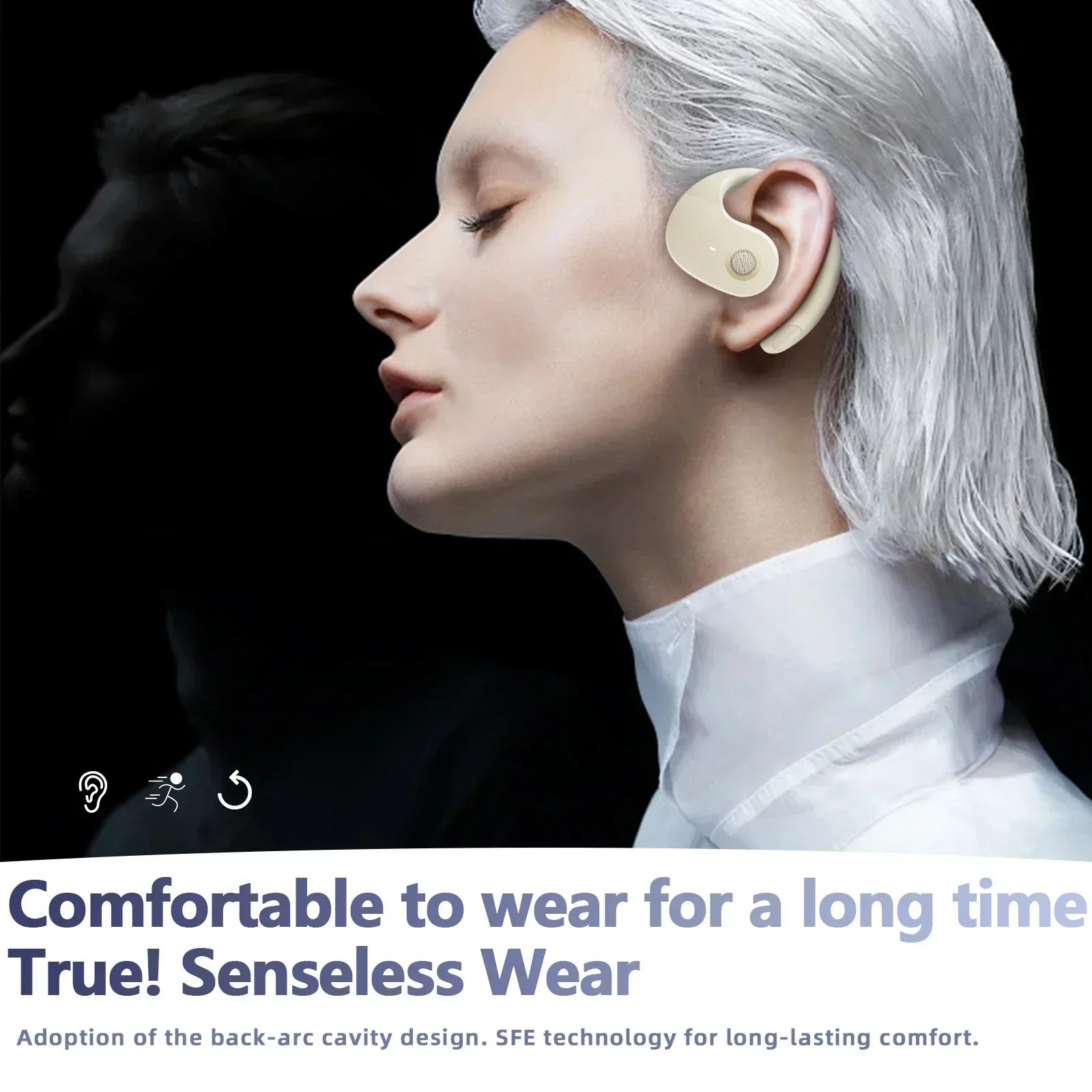Wireless Headphones Bluetooth Headset with Mics HiFi Stereo Sound Earphones Smart Touch Sports Earbuds for phones