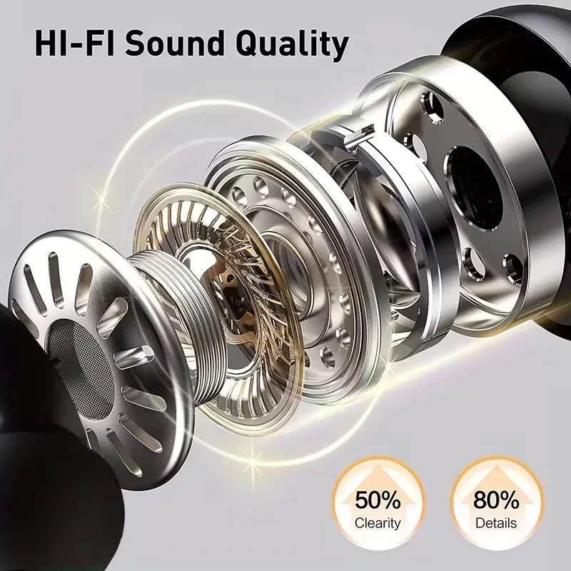 SP16 Bluetooth 5.4 Stereo Headphones, Over-Ear Sports Earphones, ENC Noise Reduction, Waterproof Sports Earbuds