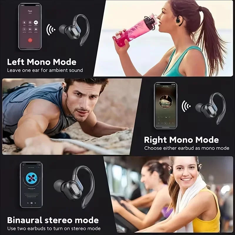 SP16 Bluetooth 5.4 Stereo Headphones, Over-Ear Sports Earphones, ENC Noise Reduction, Waterproof Sports Earbuds