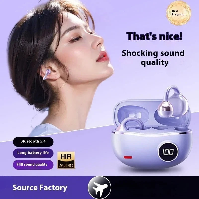 Wireless New Earphones With Digital Display Bluetooth 5.4 New Earbuds Dolby-Level Sound Hi-Fi Audio Dynamic Range With Mic