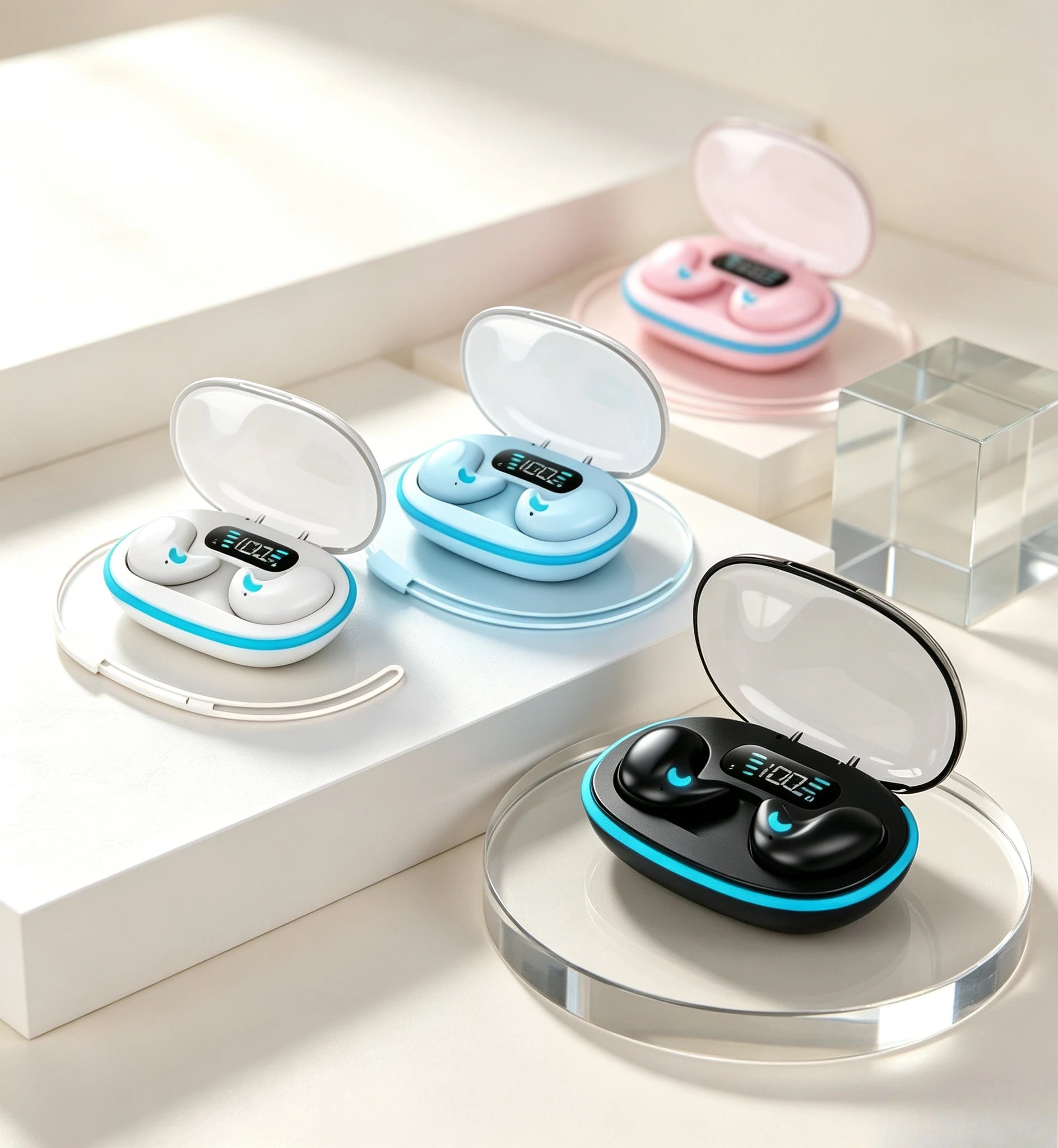 Wireless Headphones Wireless Earbuds Bluetooth HeadphonesMinimalist Bluetooth Earphones Reduce Visual Clutter for Professionals